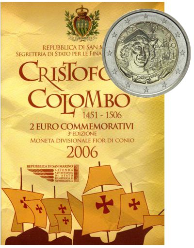 2 euro 2006 San Marino cc.UNC Krištof Kolumbus