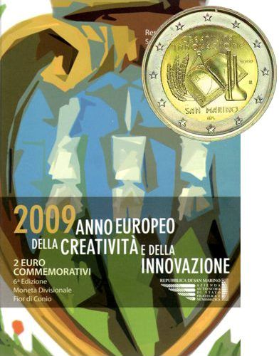 2 euro 2009 San Marino cc.BU kreativita a inovácia