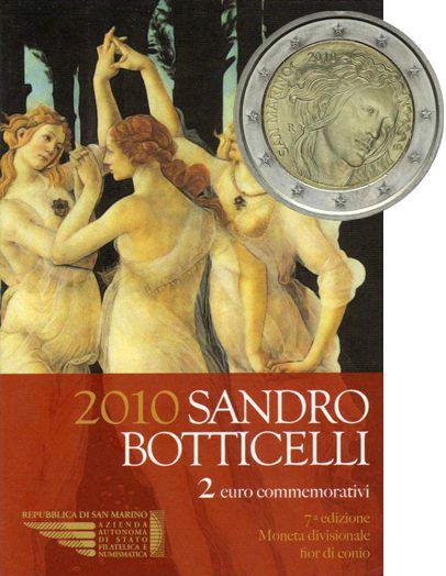 2 euro 2010 San Marino cc.UNC Sandro Botticelli
