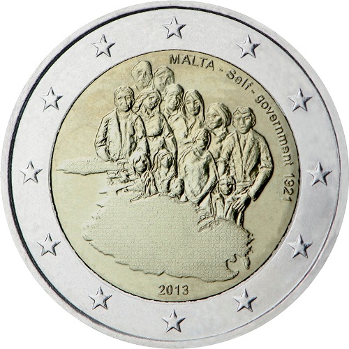 2 euro 2013 Malta cc.UNC, autonómna vláda Malty