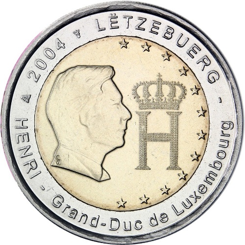 2 euro 2004 Luxembursko cc.UNC veľkovojvoda Henri