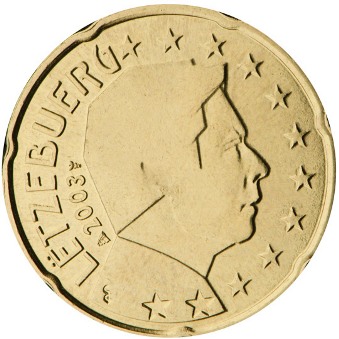 20 cent 2002 Luxembursko ob.UNC