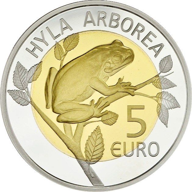 5 euro 2017 Luxembursko PROOF Rosnička zelená