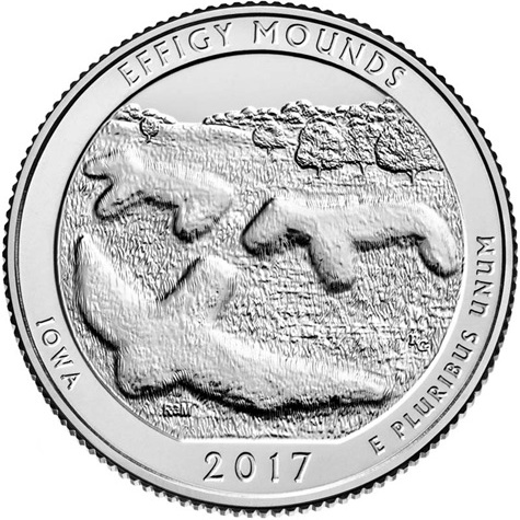 Quarter Dollar 2017 D USA UNC Effigy Mounds