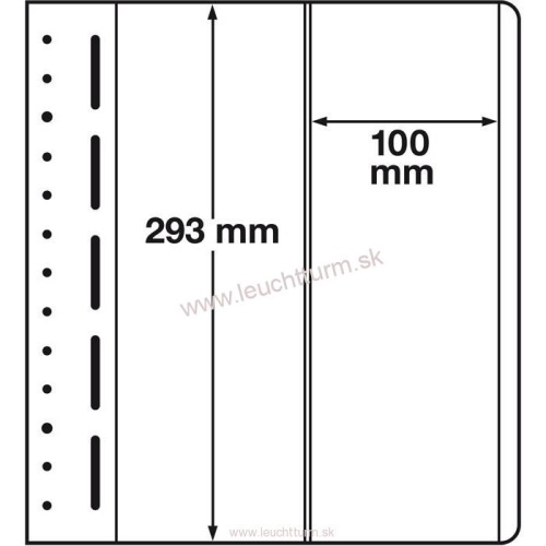 Albumové listy LEUCHTTURM LB-čisté, 10ks/bal, 2 riadkové 100x293 mm (LB2VERT)