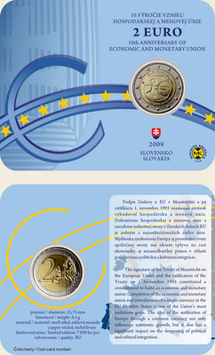 2 euro 2009 Slovensko cc.BU karta Hospodárska a menová únia