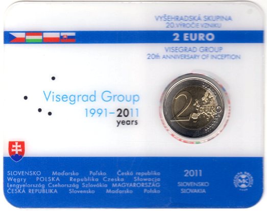 2 euro 2011 Slovensko cc.BU karta Vyšehradska skupina