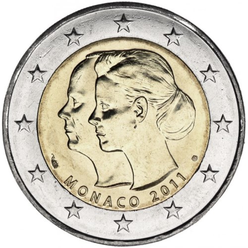 2 euro 2011 Monako cc.UNC Svadba princa Alberta a Charlene