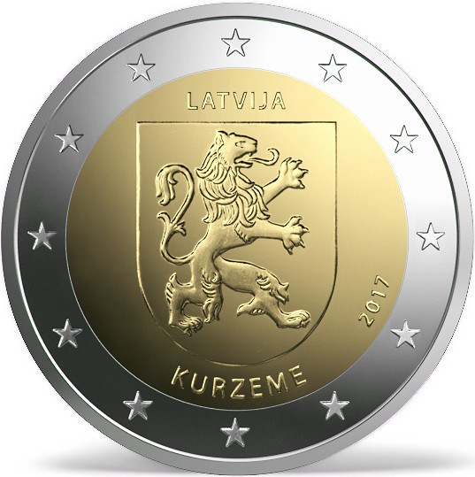 2 euro 2017 Lotyšsko cc.UNC Kurzeme