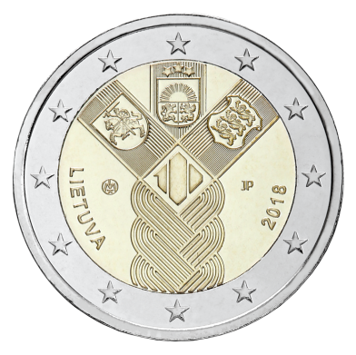 2 euro 2018 Litva cc.UNC nezávislosti pobaltských krajín