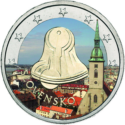 2 euro 2009 Slovensko cc.UNC farbená 17.november, motív 3 