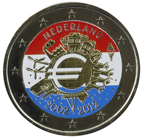 2 euro 2012 Holandsko cc.UNC farbená EM