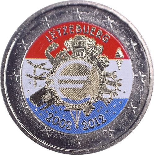 2 euro 2012 Luxembursko cc.UNC farbená EM