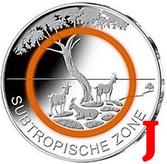 5 euro 2018 "J" Nemecko UNC subtropické pásmo 
