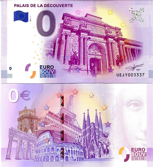 0 Euro suvenír 2017/1 Francúzsko UNC Palais De La Découverte