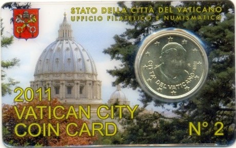 50 Cent 2011 VATIKAN Coin card N.: 2