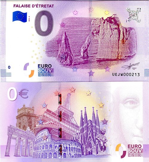 0 Euro suvenír 2018/2 Francúzsko UNC Falaise D Étretat