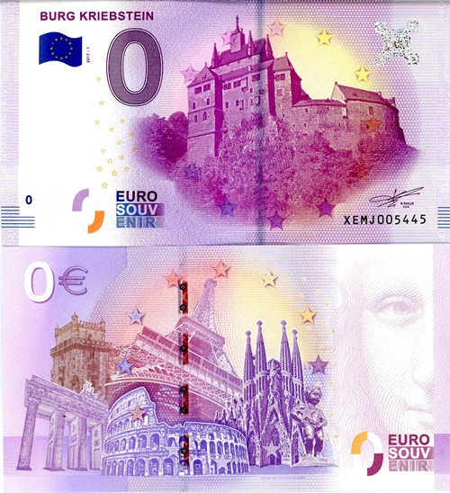 0 euro suvenír 2017/1 Nemecko UNC Burg Kriebstein