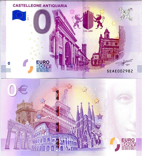 0 Euro suvenír 2018/1 Taliansko UNC Castelleone Antiquaria