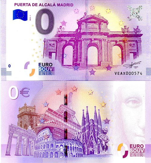 0 Euro suvenír 2018/1 Španielsko UNC Puerta De Alcala Madrid