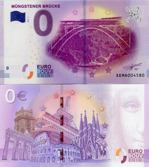 0 euro suvenír 2017/1 Nemecko UNC Mungstener Brucke
