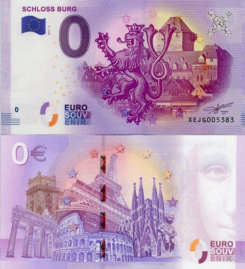 0 euro suvenír 2017/5 Nemecko UNC Schloss Burg
