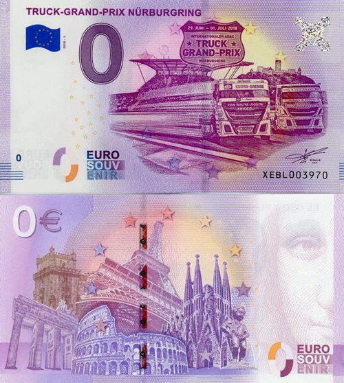 0 euro suvenír 2018/1 Nemecko UNC Truck-Grand-Prix Nurburgring