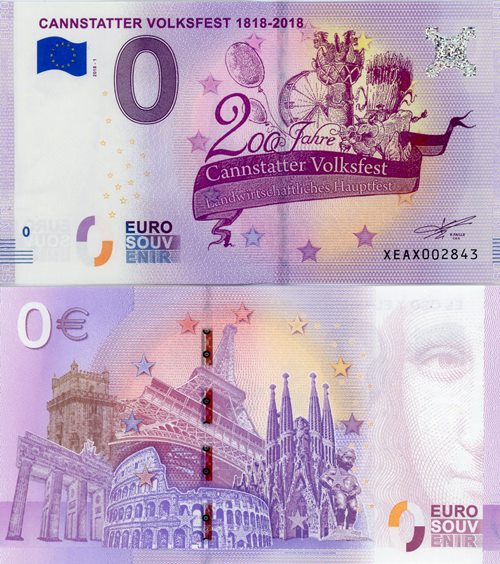 0 euro suvenír 2018/1 Nemecko UNC Cannstatter Volksfest 1818-2018