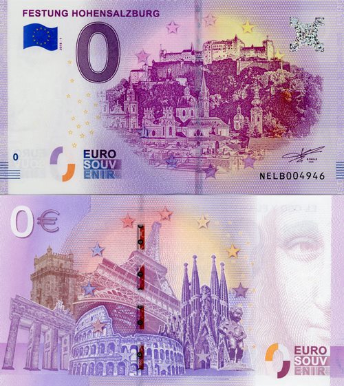 0 euro suvenír 2018/1 Rakúsko UNC Festung Hohensalzburg