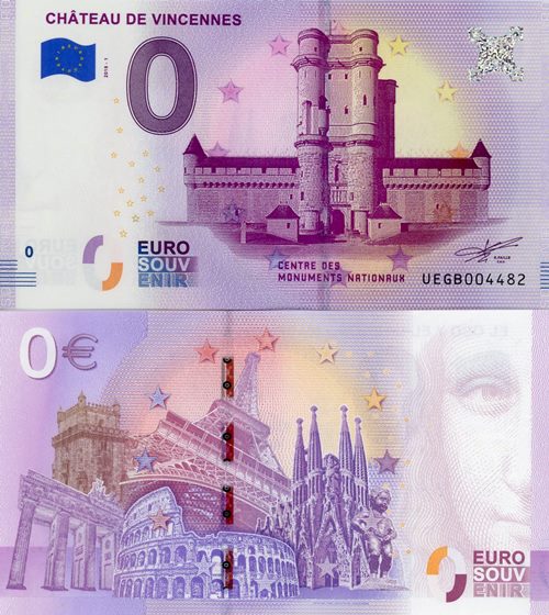0 euro suvenír 2018/1 Francúzsko UNC Chateau De Vincennes
