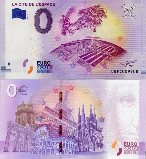 0 euro suvenír 2018/2 Francúzsko UNC La Cite De L Espace