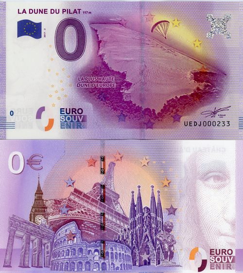 0 euro suvenír 2017/2 Francúzsko UNC La Dune Du Pilat