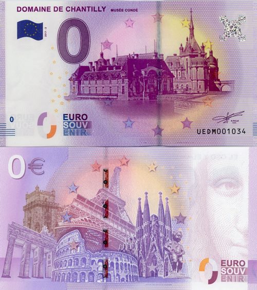 0 euro suvenír 2017/2 Francúzsko UNC Domaine De Chantilly