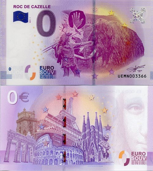 0 euro suvenír 2017/1 Francúzsko UNC Roc De Cazelle