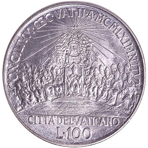 100 Lira 1962 Vatikán ob.UNC Ján XXIII.