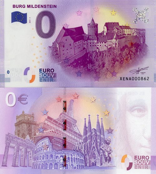 0 euro suvenír 2017/1 Nemecko UNC Burg Mildenstein 