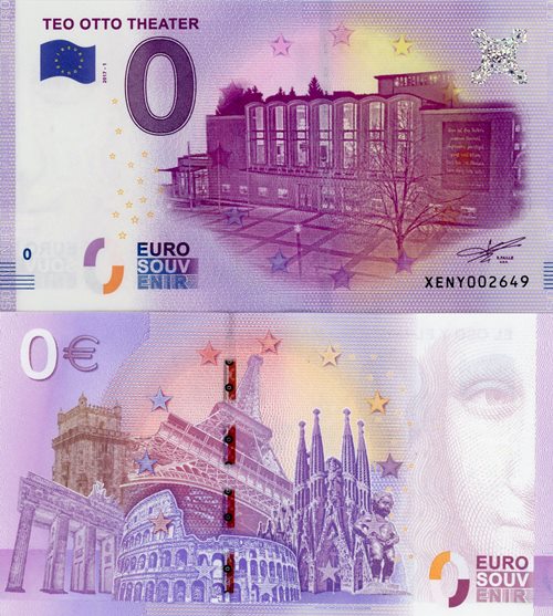 0 euro suvenír 2017/1 Nemecko UNC Teo Otto Theater