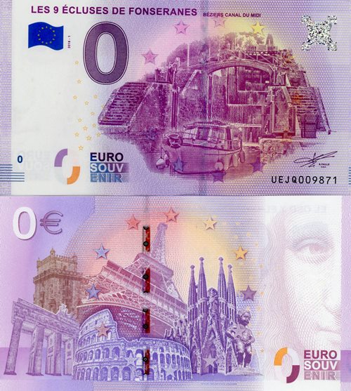 0 euro suvenír 2018/1 Francúzsko UNC Les 9 Écluses De Fonseranes