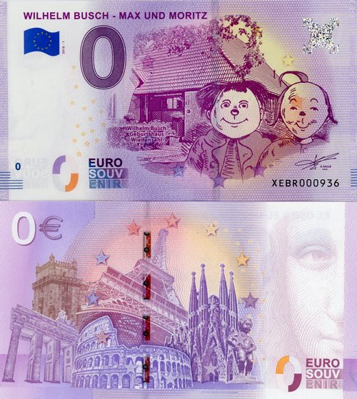 0 euro suvenír 2018/1 Nemecko UNC Wilhelm Busch - Max Und Moritz