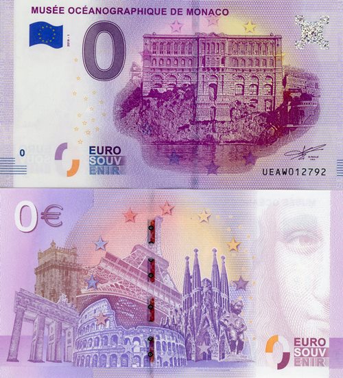 0 euro Souvenir 2018/1 MUSÉÉ OCÉANOGRAPHIQUE DE MONACO