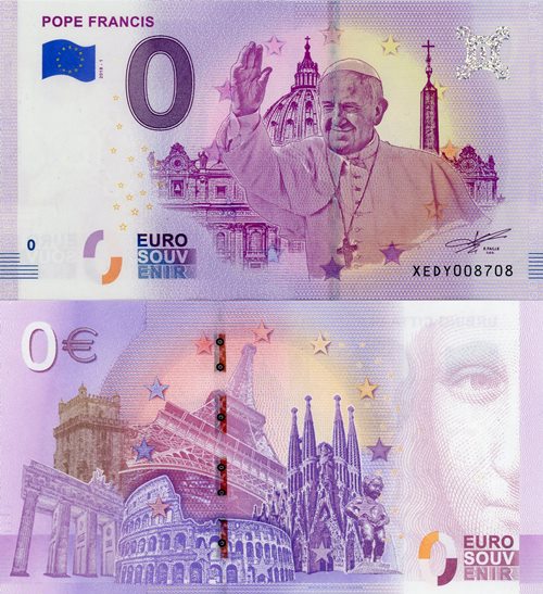 0 euro suvenír 2018/1 Nemecko UNC Pope Francis 