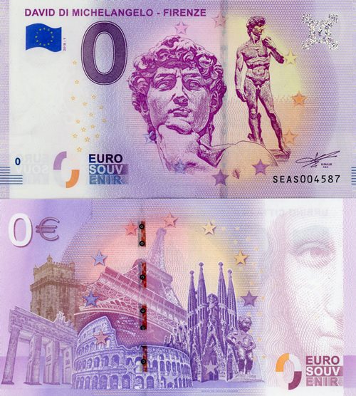 0 Euro suvenír 2018/1 Taliansko UNC David Di Michelangelo - Firenze