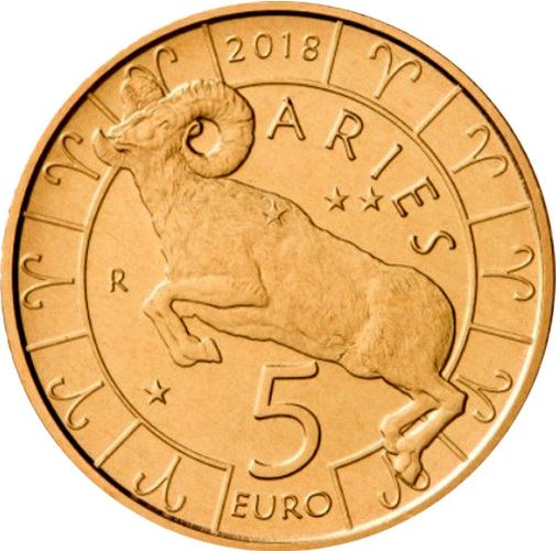 5 euro 2018 San Maríno cc.UNC Aries