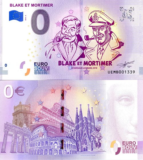 0 euro suvenír 2018/5 Francúzsko UNC Blake Et Mortimer
