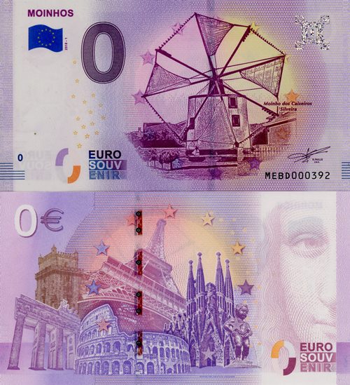 0 euro suvenír 2018/1 Portugalsko UNC Moinhos