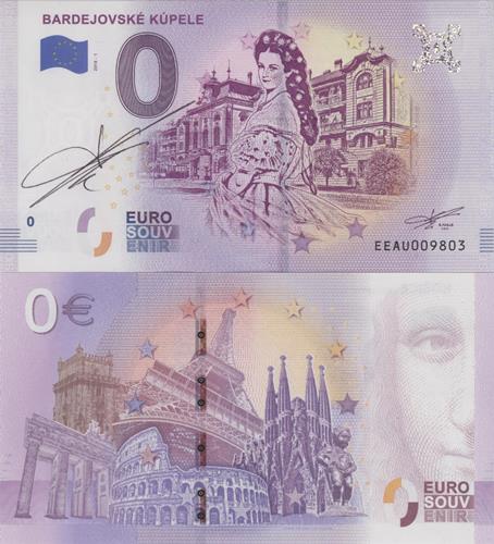 0 euro suvenír 2018/1 Slovensko UNC Bardejovské kúpele (podpis RF)
