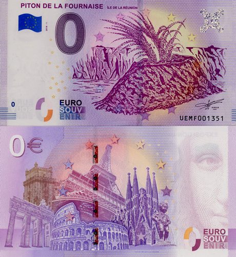 0 euro suvenír 2018/1 Francúzsko UNC Piton De La Fournaise