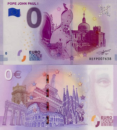 0 euro suvenír 2019/1 Nemecko UNC Pope John Paul I