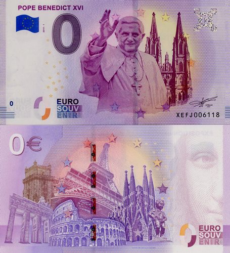 0 euro suvenír 2019/1 Nemecko UNC Pope Benedict XVI