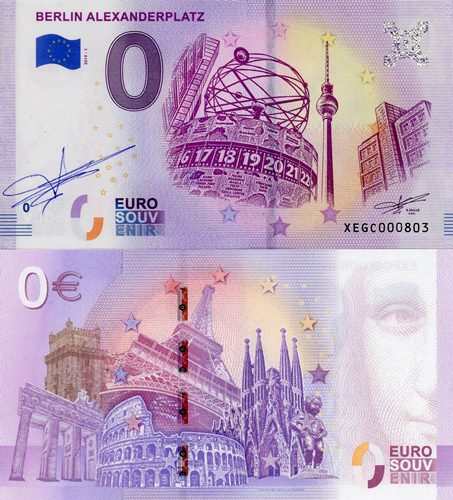 0 euro suvenír 2019/1 Nemecko UNC Berlin Alexanderplatz (podpis RF)